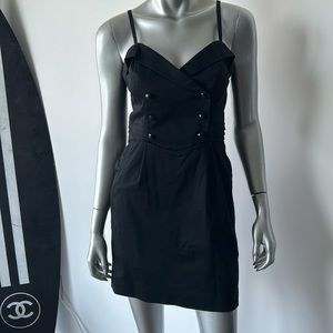 Black adjustable strap sailor style dress